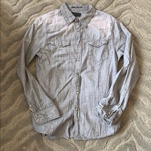 Gray button down shirt